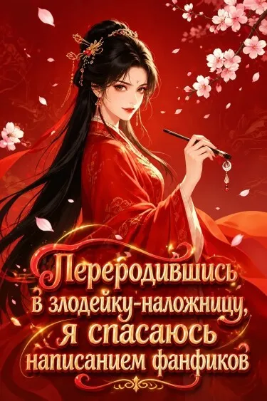 Переродившись в злодейку-наложницу, я спасаюсь написанием фанфиков — иллюстрация